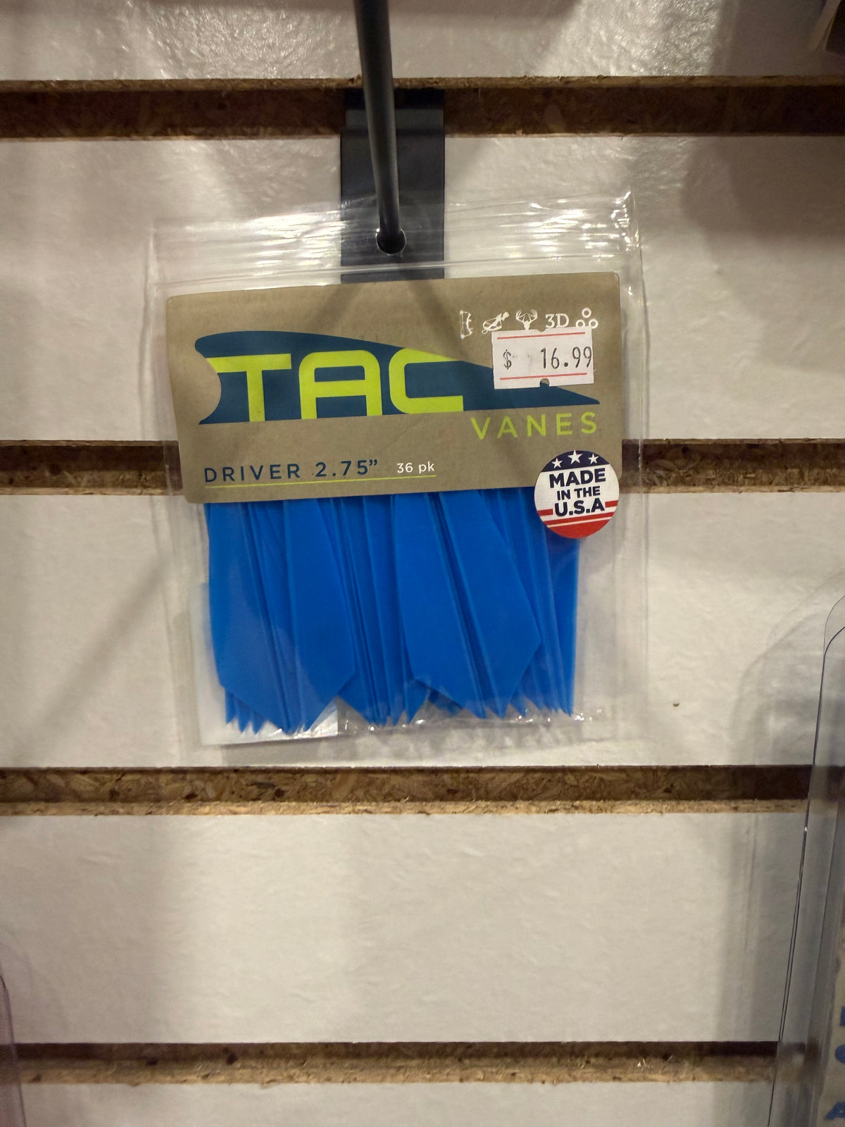 Tac Vanes Driver 2.75 Blue Pack of 36