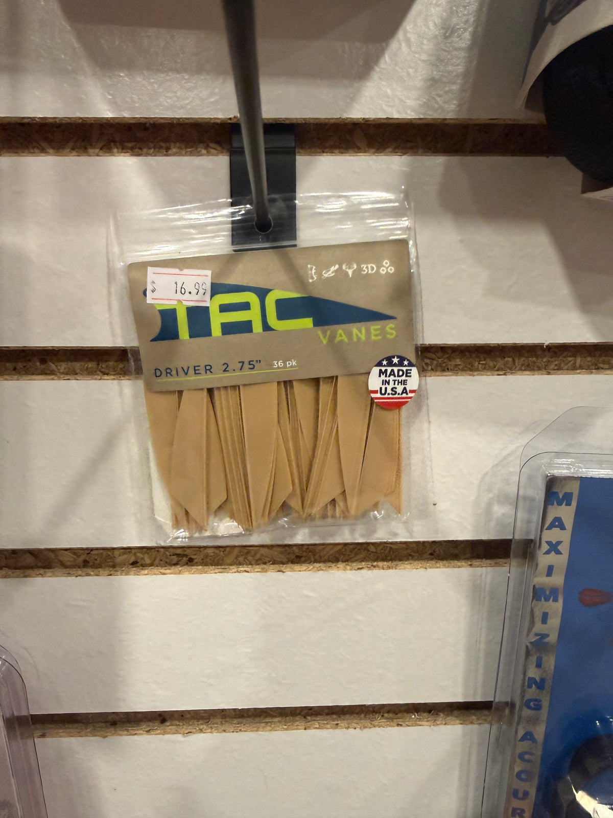 Tac Vanes Driver 2.75 Tan Pack of 36