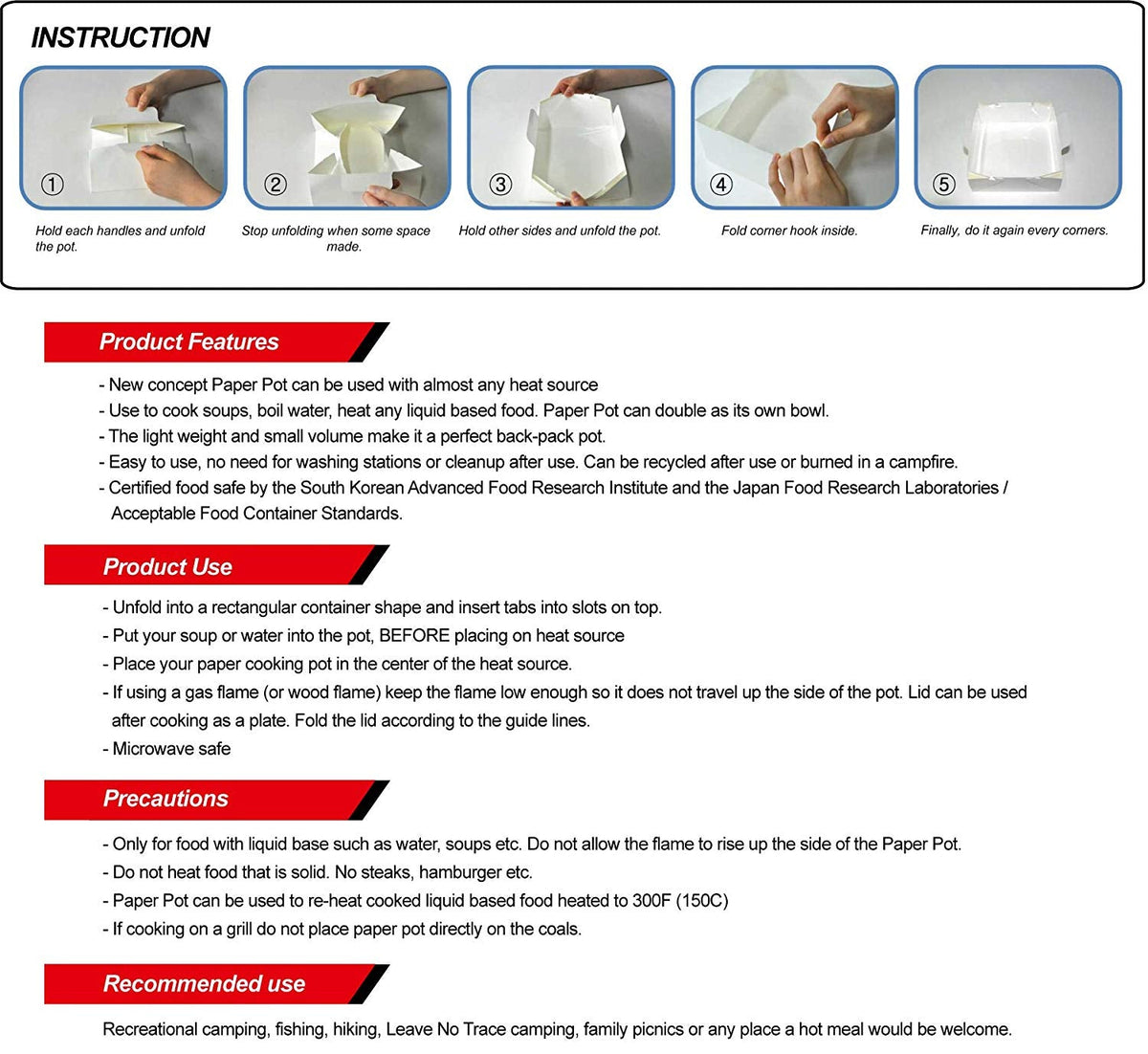 New Gen Portable Paper Cooking Pot